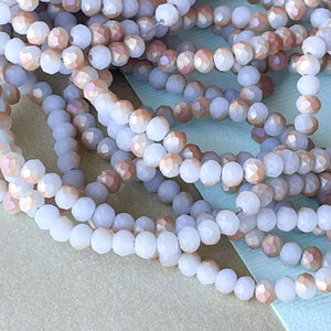 4mm Two-Tone Matte Periwinkle Faceted Chinese Crystal Rondelle Strand