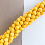 10mm Mustard Yellow Lava Round Strand