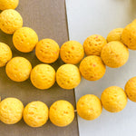 10mm Mustard Yellow Lava Round Strand