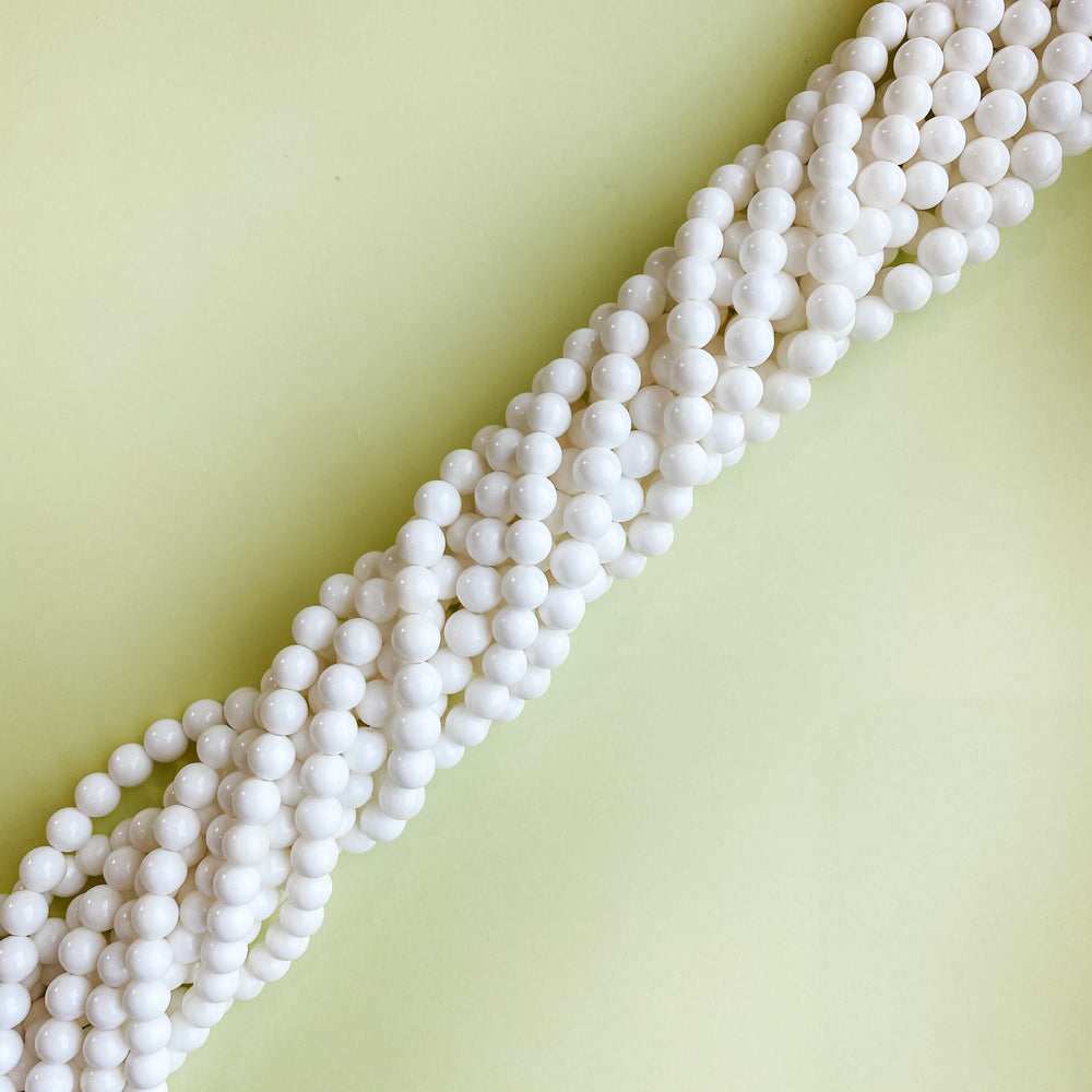 8mm White Shell Round Strand