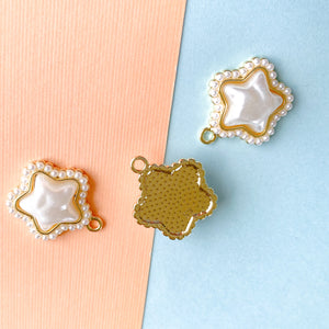 22mm Gold Pearlized Star Charm - 2 Pack