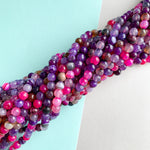 8mm Petunia Agate Faceted Round Strand