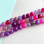 8mm Petunia Agate Faceted Round Strand