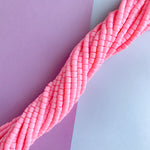 6mm Playful Pink Polymer Clay Barrel Strand