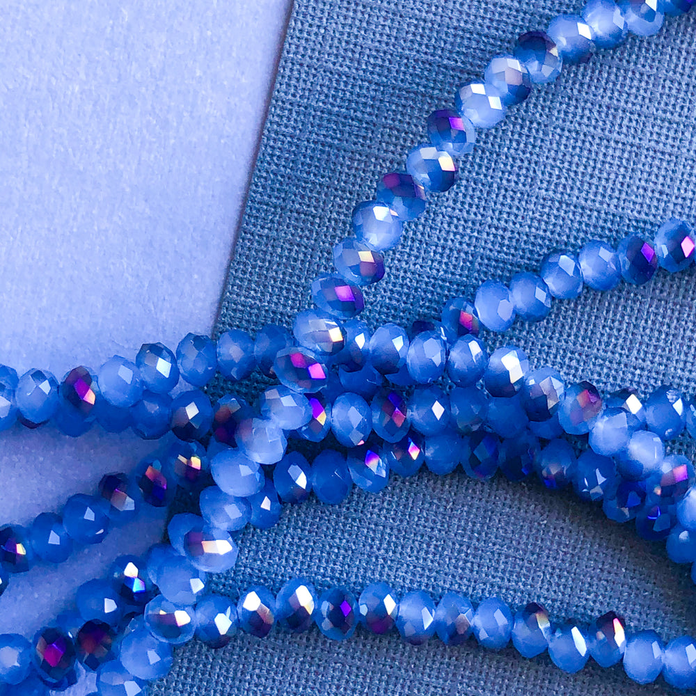 3.5mm Periwinkle Haze Faceted Chinese Crystal Rondelle Strand