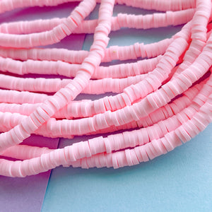 4mm Light Pink Polymer Clay Heishi Strand