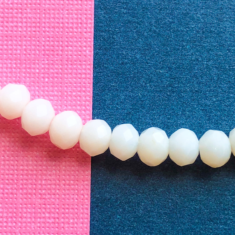 4mm Cream Faceted Crystal Rondelle Strand