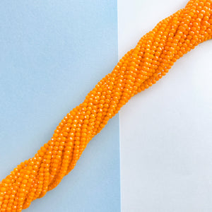 4mm Opaque Orange Faceted Chinese Crystal Rondelle Strand