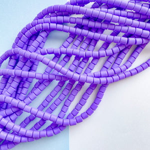 6mm Purple Polymer Clay Barrel Strand