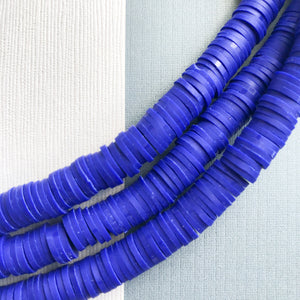 8mm Blue Pantsuit Polymer Clay Heishi Strand