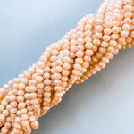 6mm Opaque Diamond Blush Crystal Rondelle Strand