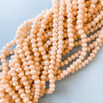 6mm Opaque Diamond Blush Crystal Rondelle Strand