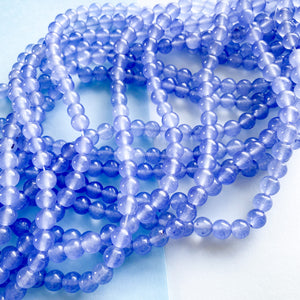 8mm Hydrangea Blue Dyed Jade Round Strand