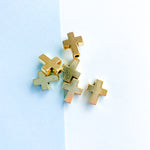 15mm Gold Pewter Cross Bead - 6 Pack