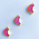 18mm Hot Pink Moon Druzy Connector