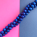 10mm Royal Blue Wood Round Strand