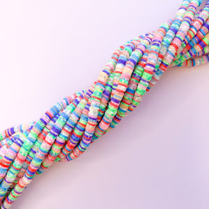 6mm Confetti Polymer Clay Heishi Strand