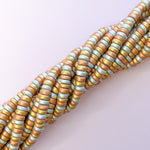 8mm Mixed Metallic Wood Rondelle Strand