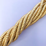 8mm Gold Wood Rondelle Strand