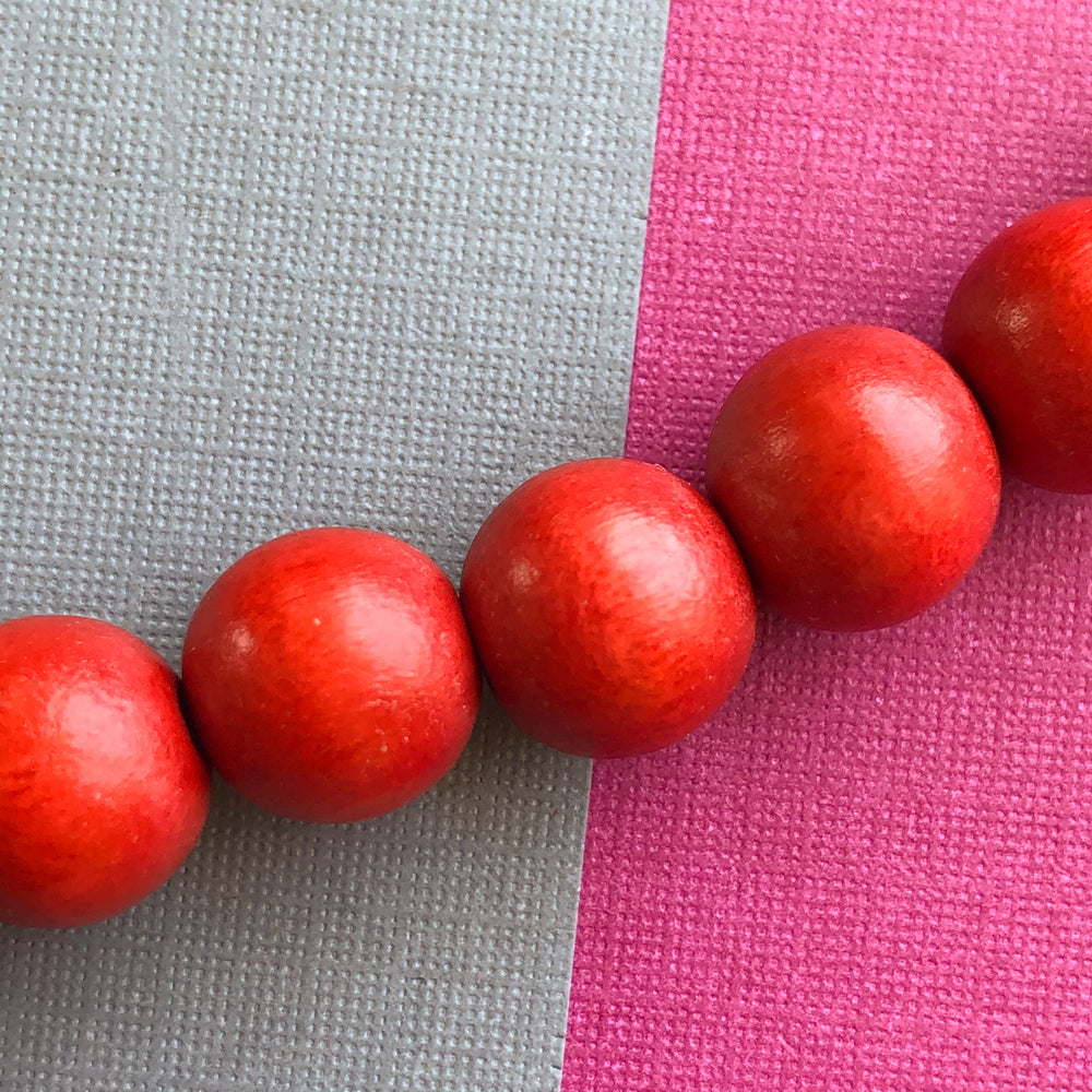 10mm Deep Orange Wood Round Strand