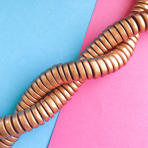 15mm Rose Gold Wood Rondelle Strand - Beads, Inc.