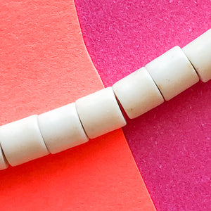 4mm Cream Magnesite Heishi Cylinder Strand